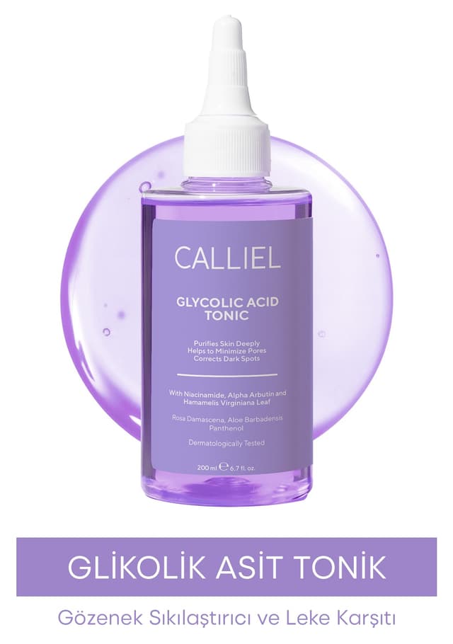 تونر CALLİEL ضدلک و جمعکننده منافذ حاوی گلیکولیک اسید 200 Ml تونر CALLİEL ضدلک و جمعکننده منافذ حاوی گلیکولیک اسید 200 Ml
