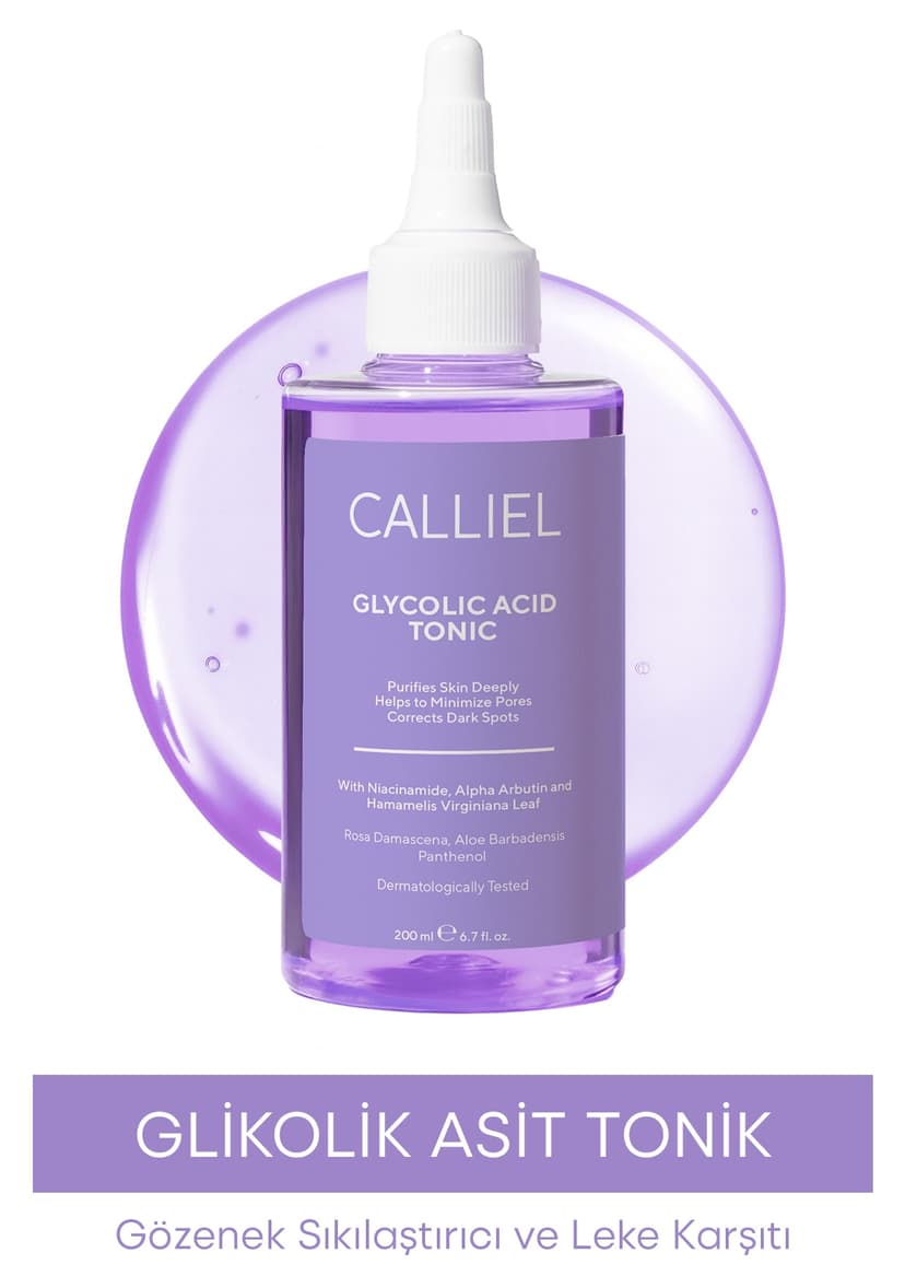 تونر CALLİEL ضدلک و جمعکننده منافذ حاوی گلیکولیک اسید 200 Ml تونر CALLİEL ضدلک و جمعکننده منافذ حاوی گلیکولیک اسید 200 Ml