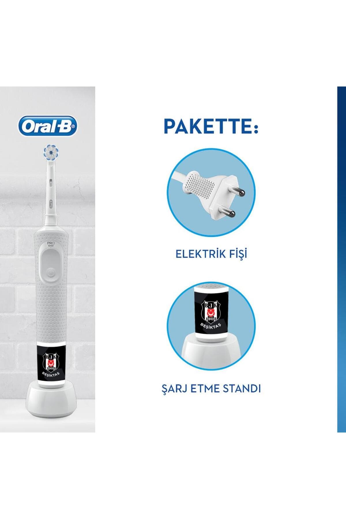 مسواک شارژی Oral-B بسته هواداری Beşiktaş مدل D100 مسواک شارژی Oral-B بسته هواداری Beşiktaş مدل D100