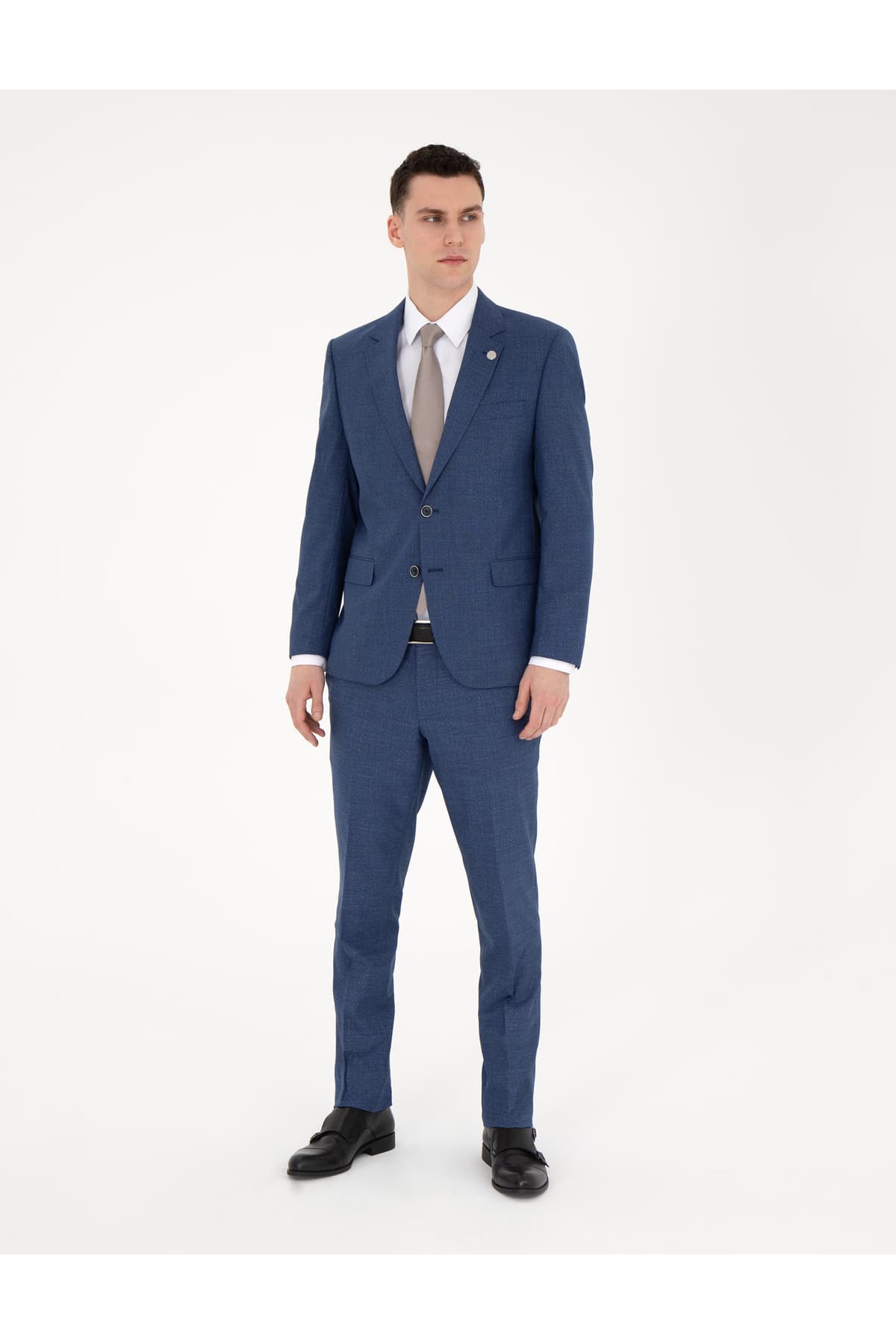 کت و شلوار مردانه Pierre Cardin آبی تیره فیت اسلیم ترکیب پشم مدل 50285902-VR032 کت و شلوار مردانه Pierre Cardin آبی تیره فیت اسلیم ترکیب پشم مدل 50285902-VR032