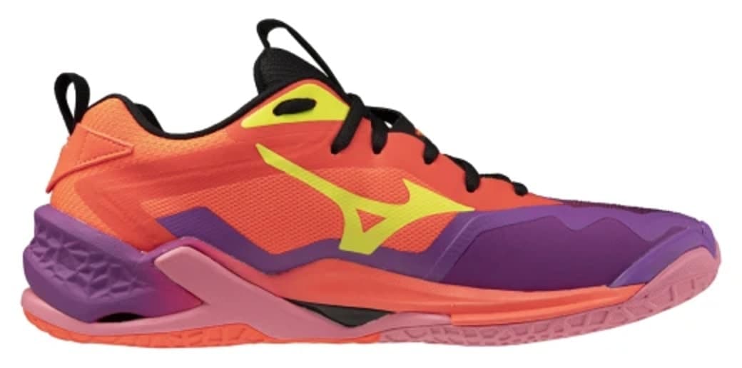 کفش هندبال Mizuno نارنجی و بنفش Wave Stealth Neo 2.1 کفش هندبال Mizuno نارنجی و بنفش Wave Stealth Neo 2.1