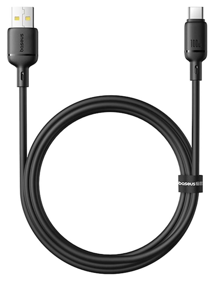 کابل داده Baseus Silky فوق سریع USB-A to USB-C 3A 2m مشکی کابل داده Baseus Silky فوق سریع USB-A to USB-C 3A 2m مشکی