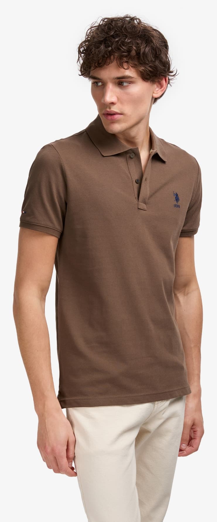 تیشرت مردانه U.S. Polo Assn. یقه پولو اسلیم فیت قهوهای ساده مدل 50322304-VR029 تیشرت مردانه U.S. Polo Assn. یقه پولو اسلیم فیت قهوهای ساده مدل 50322304-VR029