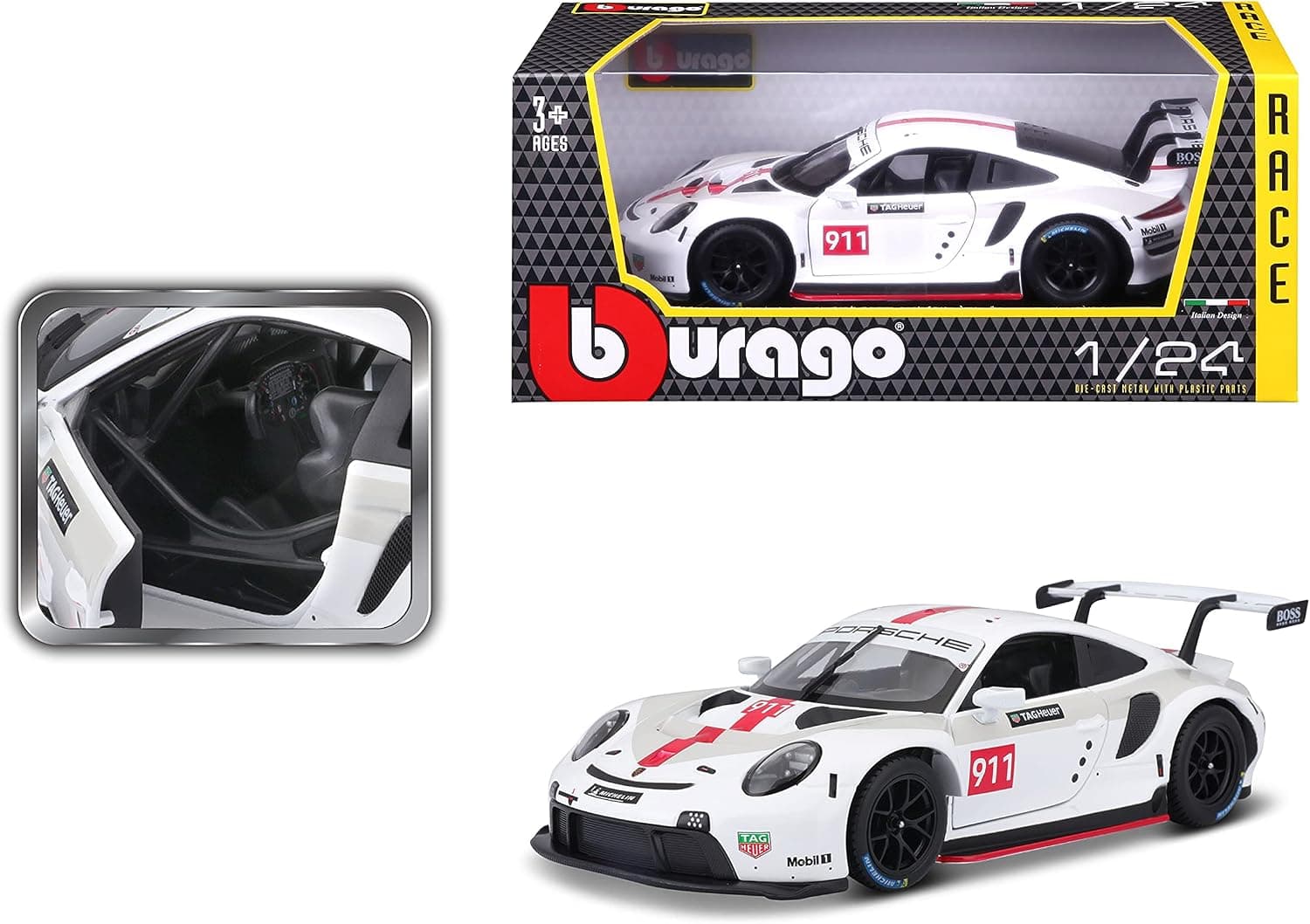 ماکت ماشین Bburago مقیاس 1:24 مدل Porsche 911 RSR GT ماکت ماشین Bburago مقیاس 1:24 مدل Porsche 911 RSR GT