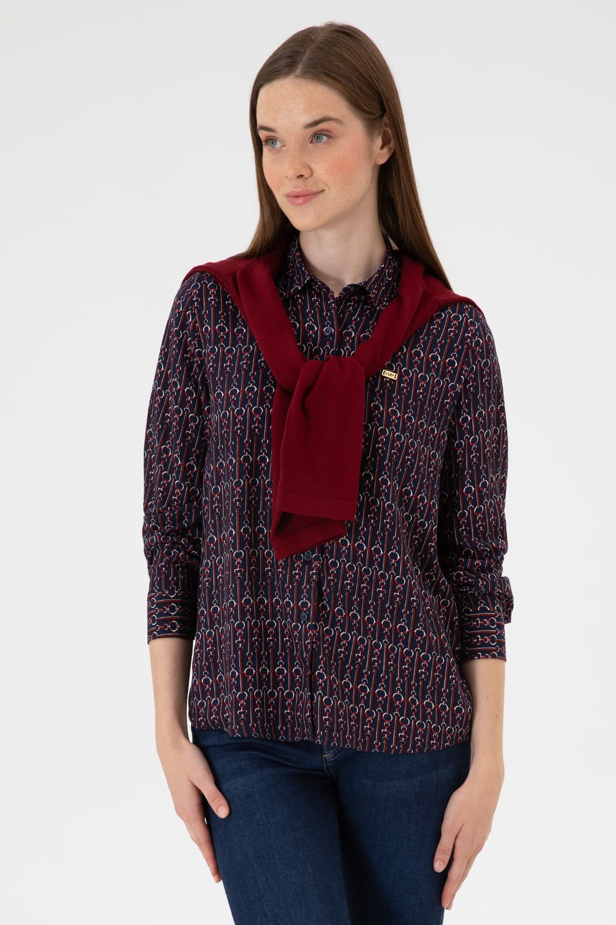 پیراهن زنانه آستینبلند سرمهای U.S. Polo Assn. مدل 50316381-VR033 پیراهن زنانه آستینبلند سرمهای U.S. Polo Assn. مدل 50316381-VR033