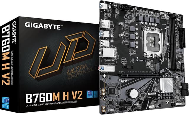 مادربرد GIGABYTE با حافظه DDR5 8000MHz OC و سوکت LGA1700 مدل B760M-H-V2 مادربرد GIGABYTE با حافظه DDR5 8000MHz OC و سوکت LGA1700 مدل B760M-H-V2