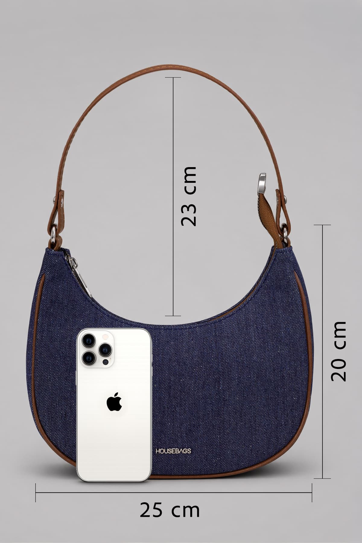 کیف دوشی هوبو زنانه Housebags Urban Denim با بند چرم PU کنتراست کیف دوشی هوبو زنانه Housebags Urban Denim با بند چرم PU کنتراست