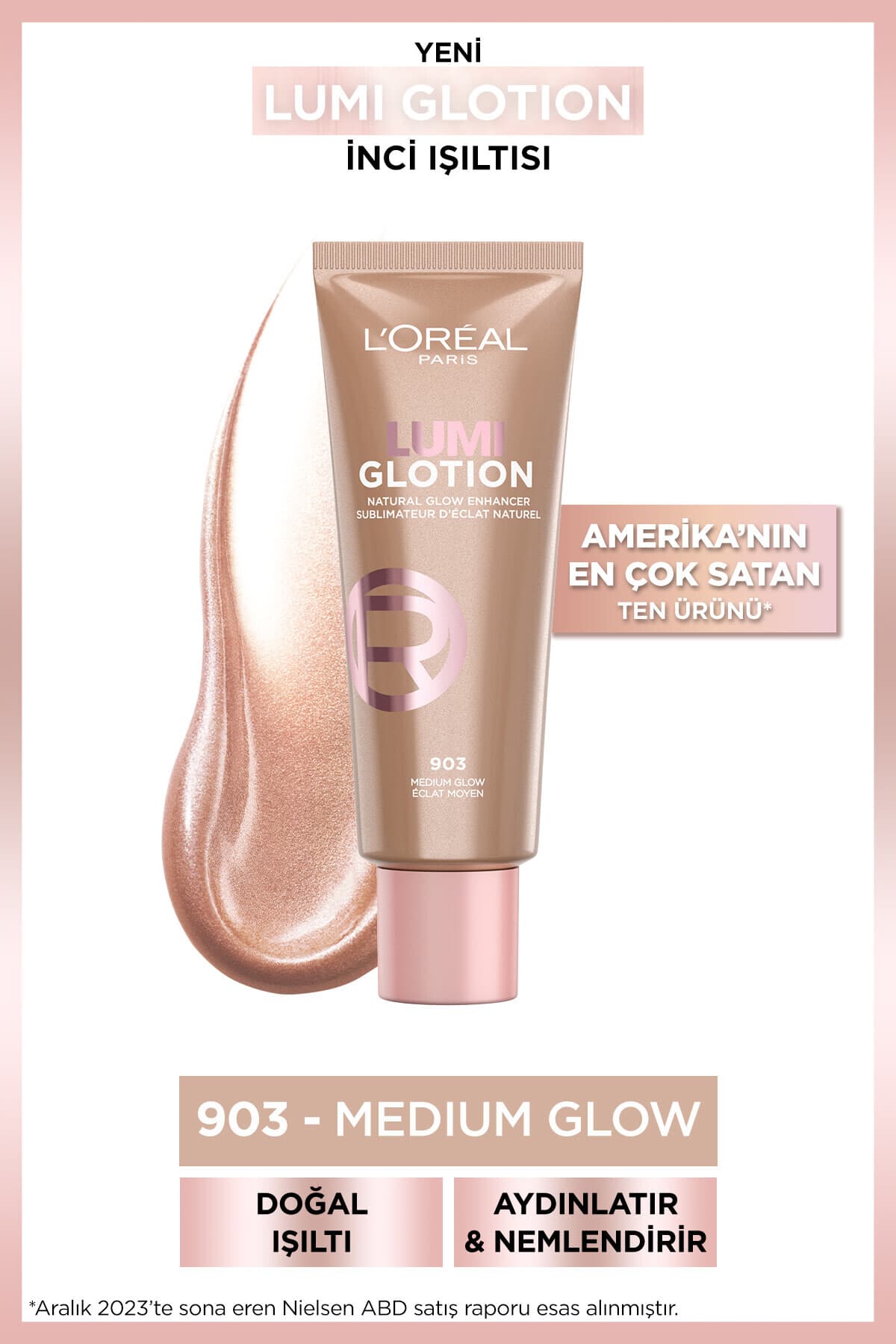 گلوشن همهکاره L'Oreal Paris Glotion با درخشش طبیعی 903 درخشش متوسط 40 ml گلوشن همهکاره L'Oreal Paris Glotion با درخشش طبیعی 903 درخشش متوسط 40 ml