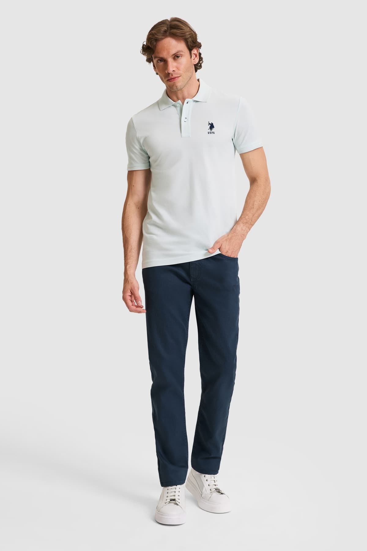 تیشرت مردانه U.S. Polo Assn. اسلیم فیت یقه پولو سبز آبی مدل 50326920-VR083 تیشرت مردانه U.S. Polo Assn. اسلیم فیت یقه پولو سبز آبی مدل 50326920-VR083