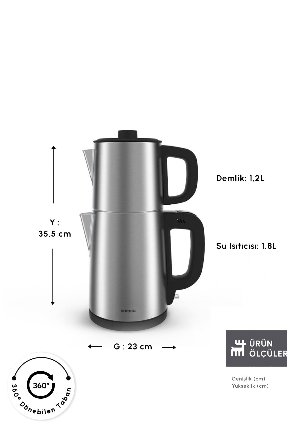 چایساز و آبجوشکن استیل 2 در 1 Karaca TeaBig XL با ظرفیت 35 لیوان چای چایساز و آبجوشکن استیل 2 در 1 Karaca TeaBig XL با ظرفیت 35 لیوان چای