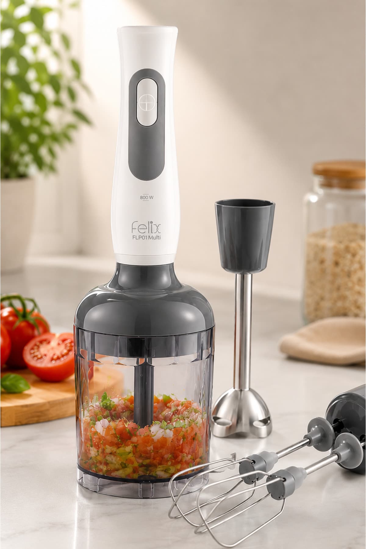 ست گوشتکوب برقی کوچک Arzum با همزن و خردکن مدل FL195 Felix Blenix، سفید، 900W ست گوشتکوب برقی کوچک Arzum با همزن و خردکن مدل FL195 Felix Blenix، سفید، 900W