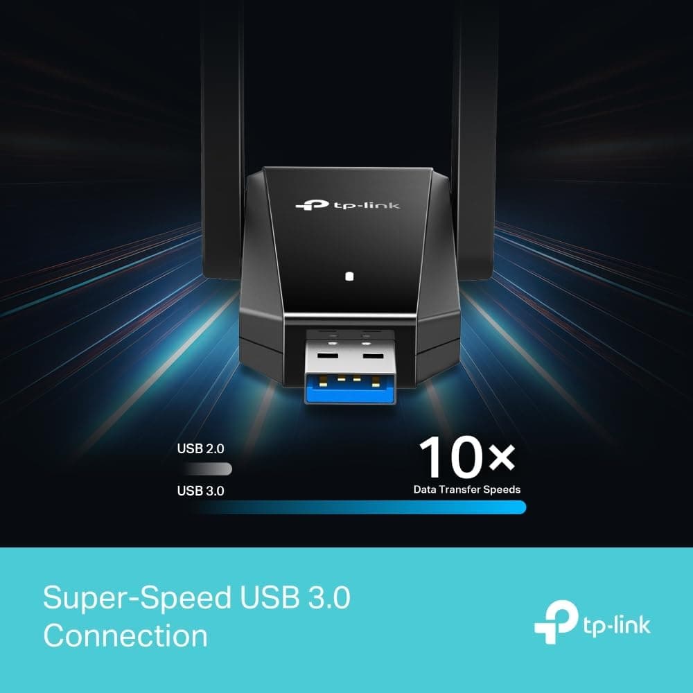 آداپتور وایفای USB دو بانده TP-Link AC1300 با آنتنهای پربهره مدل Archer T5U Plus آداپتور وایفای USB دو بانده TP-Link AC1300 با آنتنهای پربهره مدل Archer T5U Plus