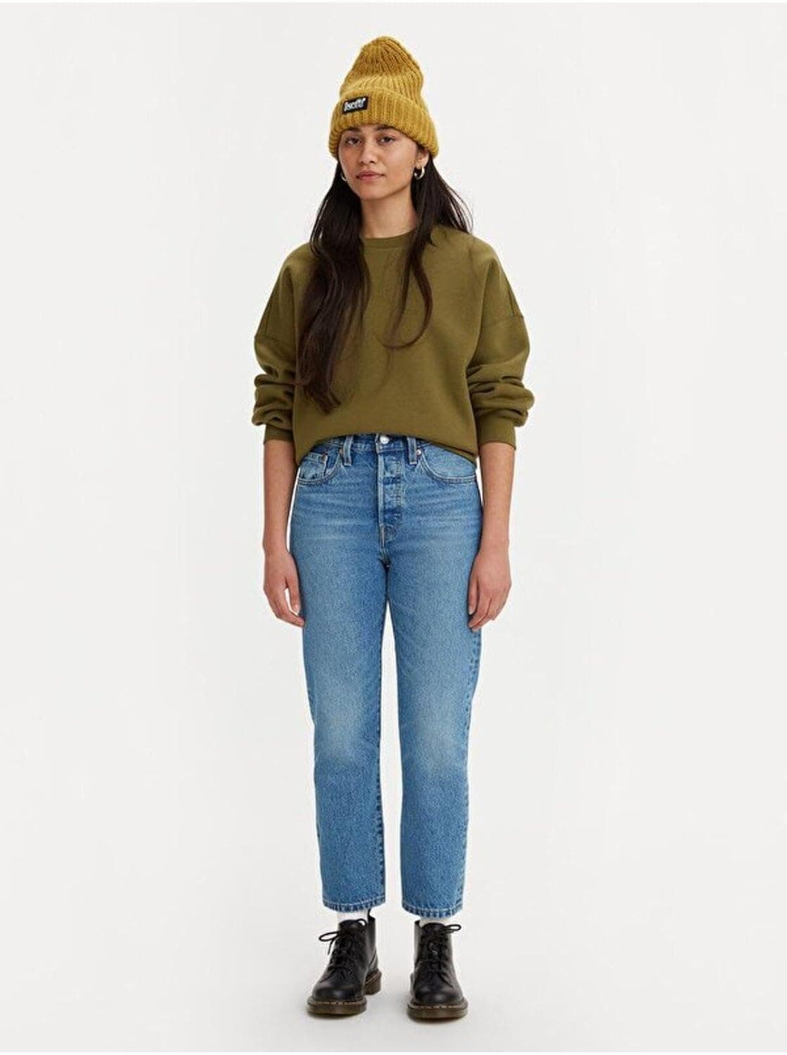 شلوار جین زنانه Levi's کراپ مدل 501 شلوار جین زنانه Levi's کراپ مدل 501