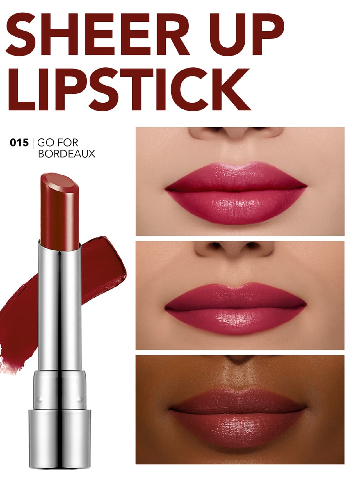 رژ لب Flormar آبرسان براق مدل Sheer Up 015 Go For Bordeaux رژ لب Flormar آبرسان براق مدل Sheer Up 015 Go For Bordeaux