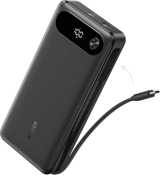 پاوربانک Anker ظرفیت 20,000mAh با کابل USB-C داخلی و 3 پورت پاوربانک Anker ظرفیت 20,000mAh با کابل USB-C داخلی و 3 پورت