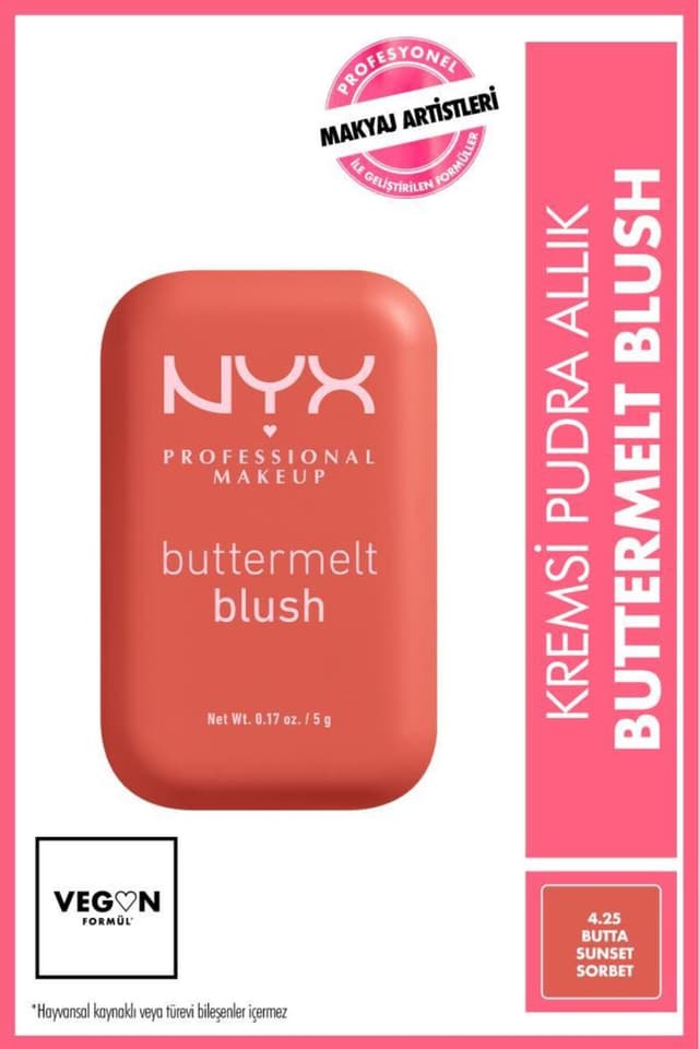 رژگونه NYX Professional Makeup کرمی پودری مدل Buttermelt Blush Butta Sunset Sorbet 4.25 رژگونه NYX Professional Makeup کرمی پودری مدل Buttermelt Blush Butta Sunset Sorbet 4.25