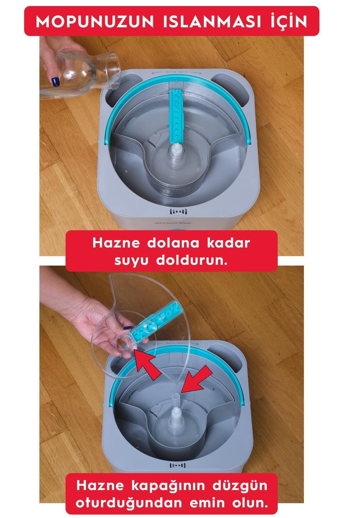 ست نظافت SMARTER مدل Aqua Master با جداکننده آب تمیز/کثیف، موپ و شیشهپاککن ست نظافت SMARTER مدل Aqua Master با جداکننده آب تمیز/کثیف، موپ و شیشهپاککن