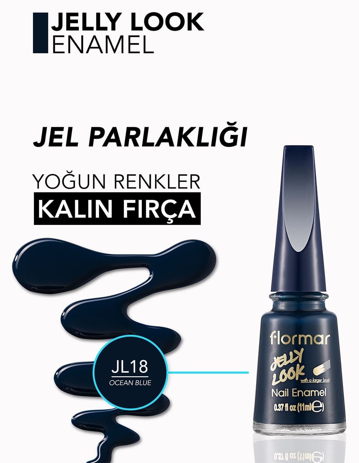 لاک ناخن Flormar خط Jelly Look آبی اقیانوسی مدل JL18 لاک ناخن Flormar خط Jelly Look آبی اقیانوسی مدل JL18