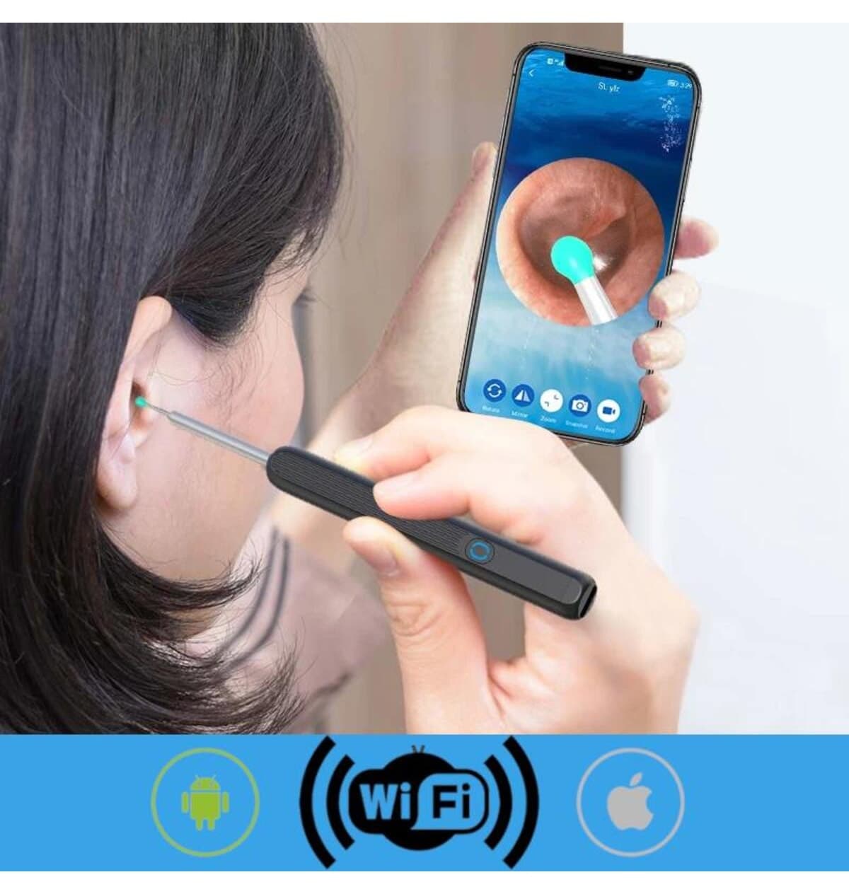 دوربین پاککننده گوش بیسیم WiFi valkyrie سازگار با iOS و Android مدل 1296P HD LED دوربین پاککننده گوش بیسیم WiFi valkyrie سازگار با iOS و Android مدل 1296P HD LED