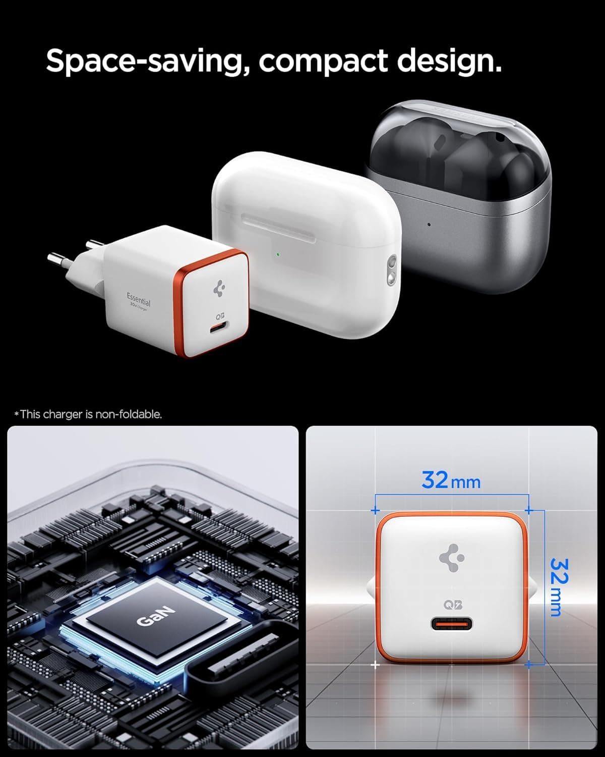 آداپتور شارژ 30W USB-C Spigen با شارژ سریع PPS و GaN Pro، سفید مدل ACH08449 آداپتور شارژ 30W USB-C Spigen با شارژ سریع PPS و GaN Pro، سفید مدل ACH08449