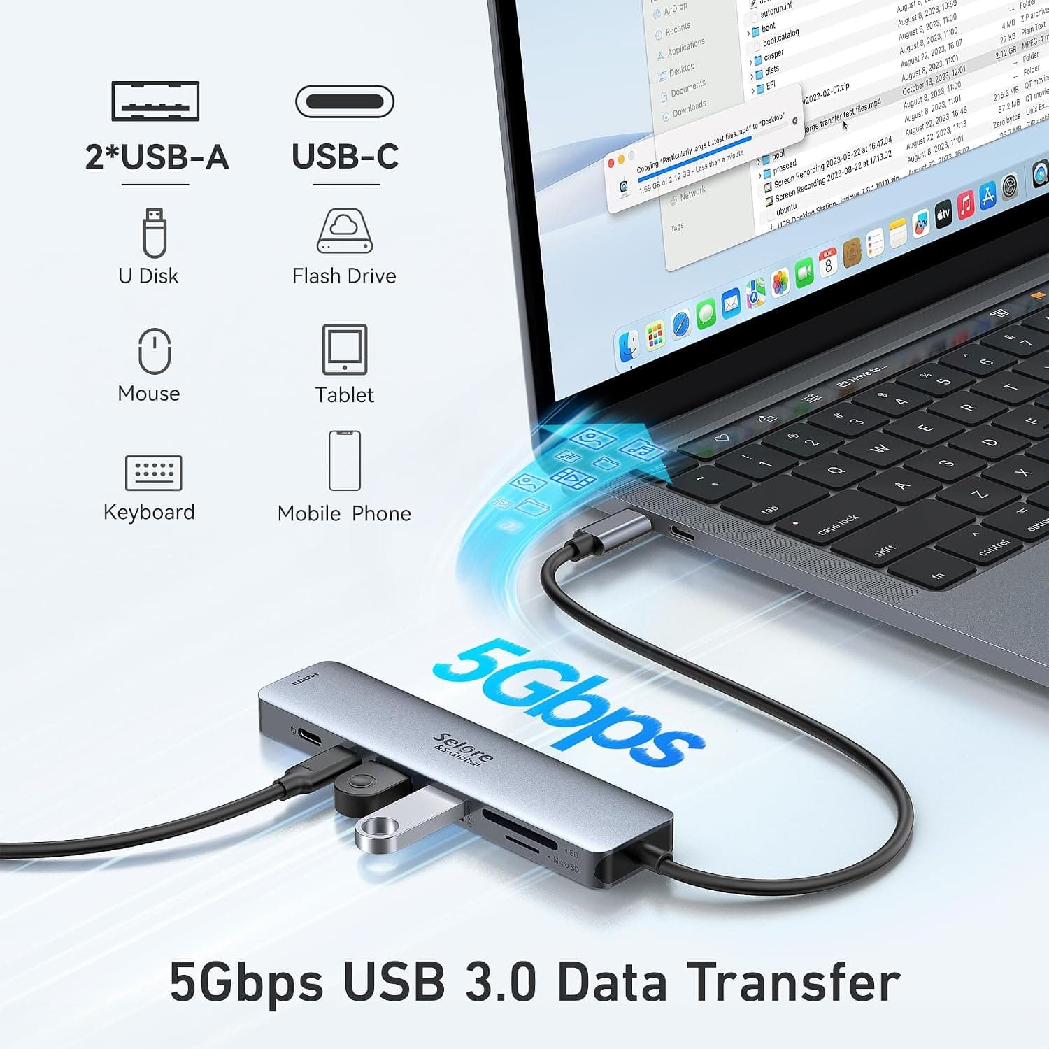 هاب Type-C ۷ در ۱ Selore&S-Global با HDMI 4K و PD 100W هاب Type-C ۷ در ۱ Selore&S-Global با HDMI 4K و PD 100W