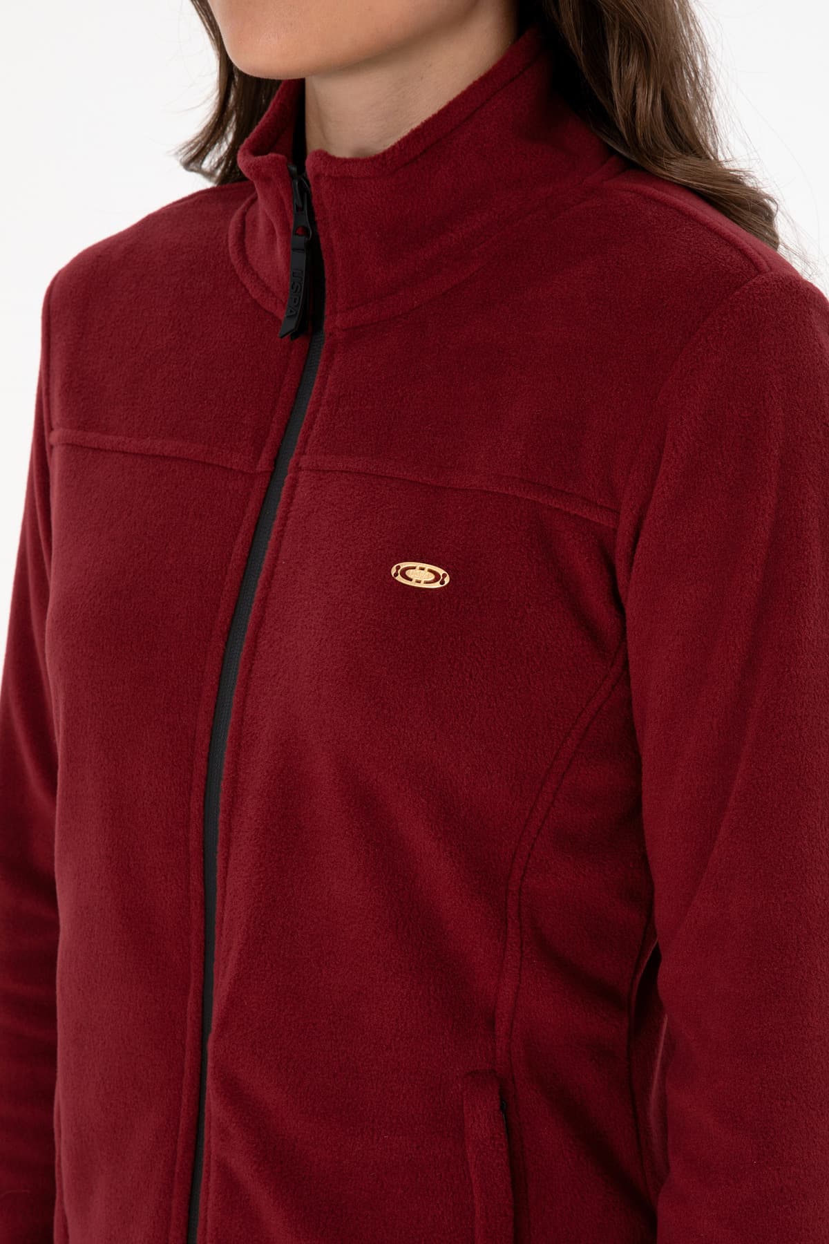 سوئیشرت زنانه U.S. Polo Assn. پلار بوردو زیپدار یقه ایستاده مدل 50316729-VR014 سوئیشرت زنانه U.S. Polo Assn. پلار بوردو زیپدار یقه ایستاده مدل 50316729-VR014