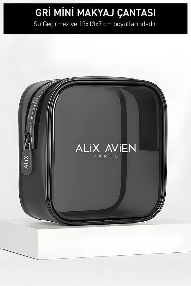 کیف لوازم آرایش مینی Alix Avien طوسی کیف لوازم آرایش مینی Alix Avien طوسی