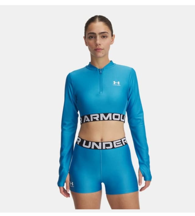 تیشرت زنانه Under Armour آستین بلند UA HeatGear Rib زیپ 1/4 مدل 1388692-453 تیشرت زنانه Under Armour آستین بلند UA HeatGear Rib زیپ 1/4 مدل 1388692-453