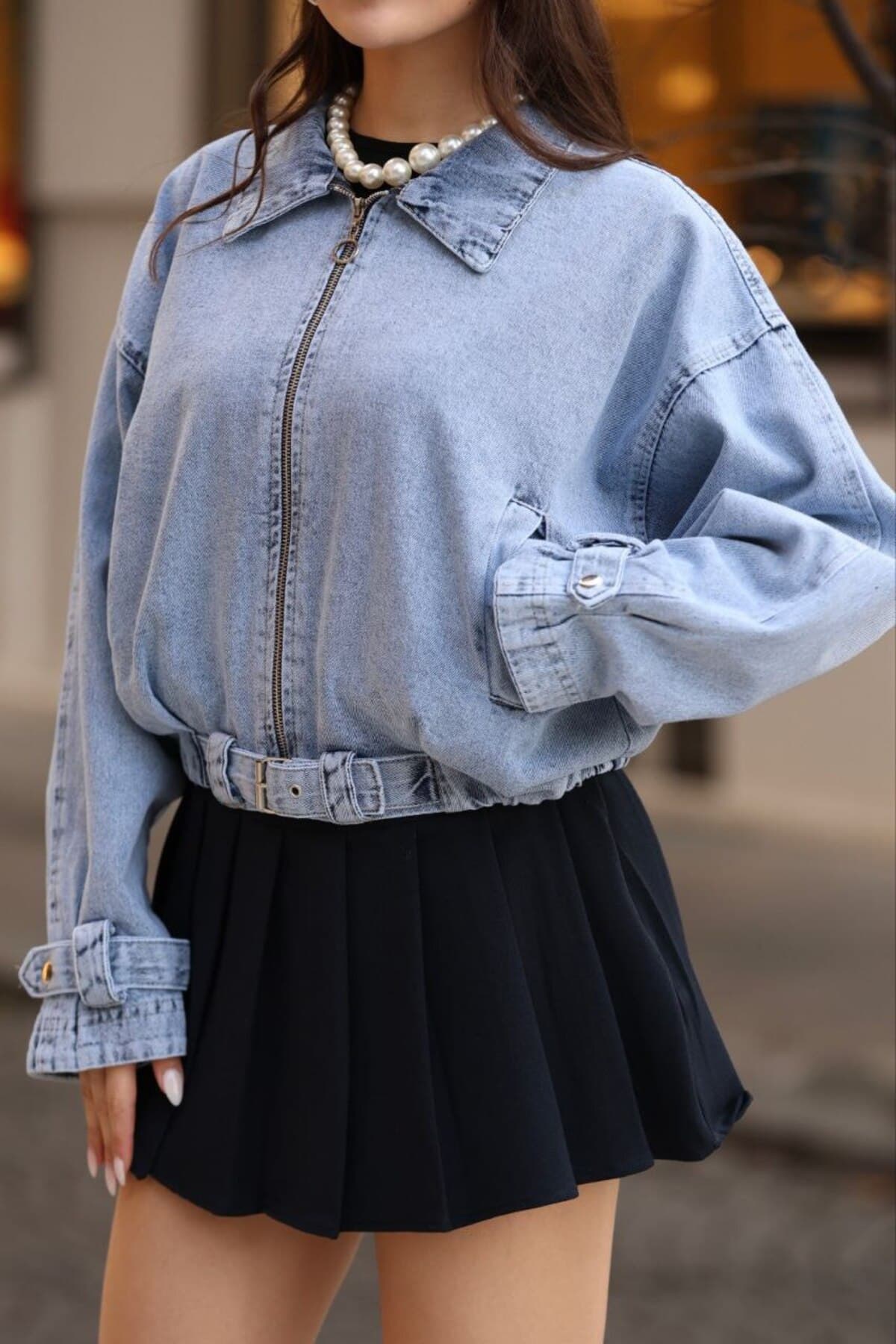 ژاکت جین آستین balón از FioriModa ژاکت جین آستین balón از FioriModa