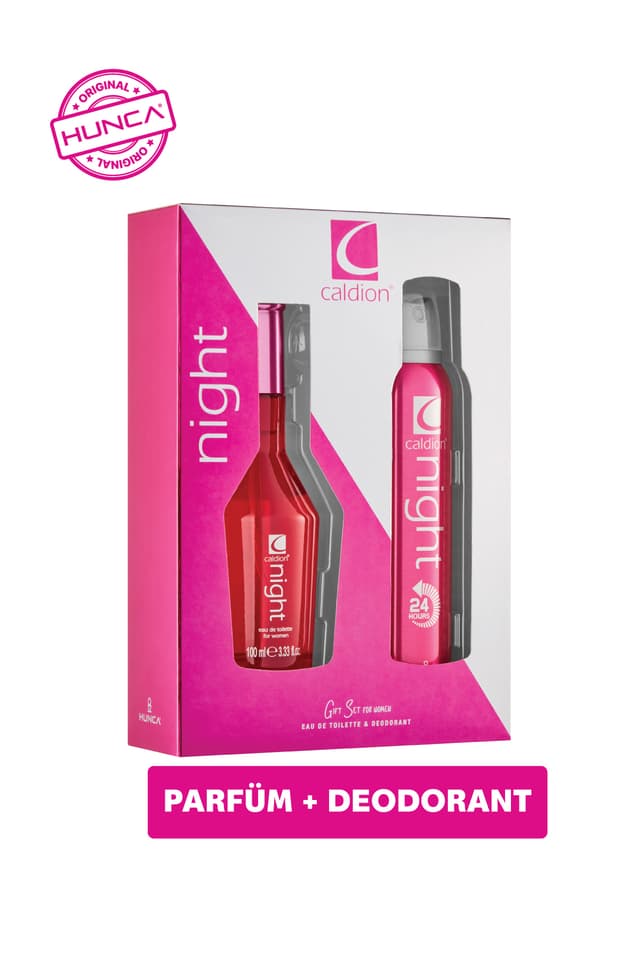 ست عطر و دئودورانت زنانه Caldion Night، عطر 100ml Edt و دئودورانت 150ml ست عطر و دئودورانت زنانه Caldion Night، عطر 100ml Edt و دئودورانت 150ml