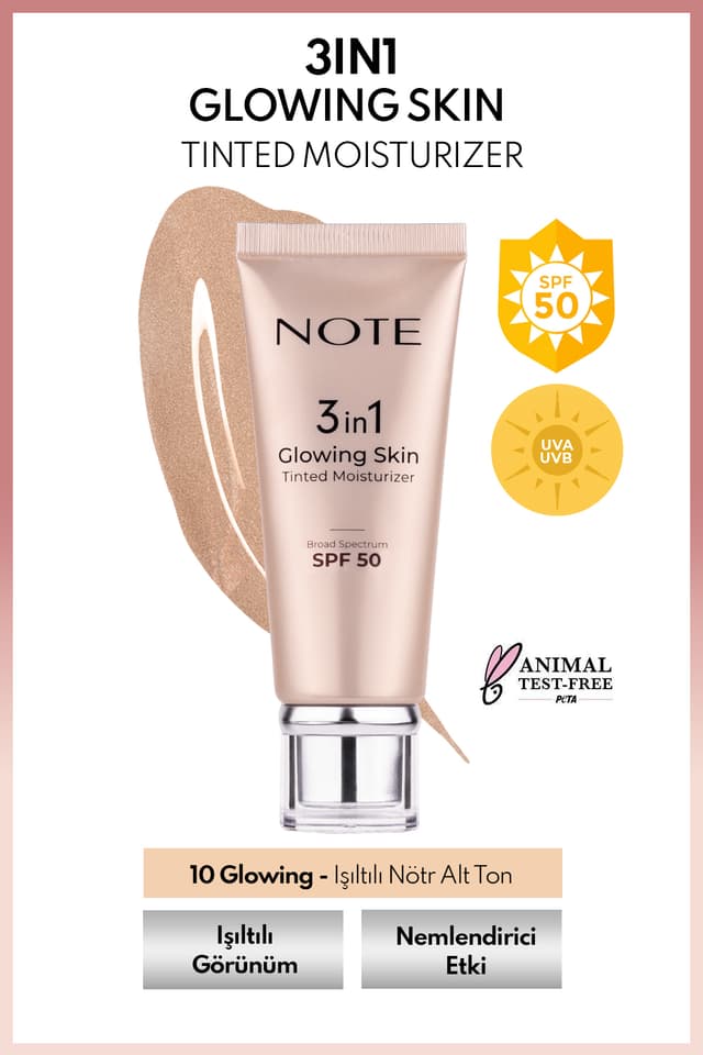 کرم مرطوبکننده رنگی Note Cosmetics سهکاره SPF 50 روشنکننده و درخشانکننده پوست کرم مرطوبکننده رنگی Note Cosmetics سهکاره SPF 50 روشنکننده و درخشانکننده پوست