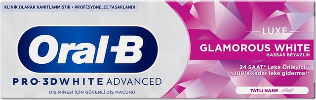 خمیردندان سفیدکننده Oral-B مدل Pro 3D White Advanced Luxe Glamorous White 75 ml خمیردندان سفیدکننده Oral-B مدل Pro 3D White Advanced Luxe Glamorous White 75 ml
