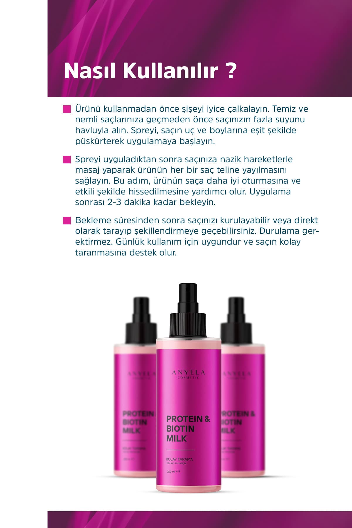 شیر مراقبت از مو Anyela Protein & Biotin 200 ml شیر مراقبت از مو Anyela Protein & Biotin 200 ml