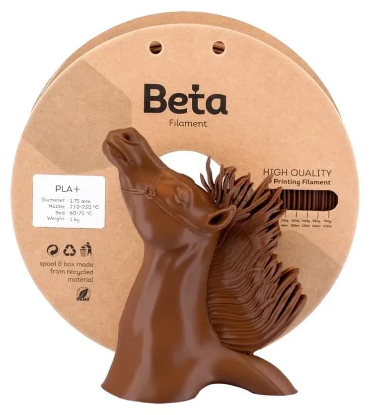 فیلامنت Beta Filament مدل PLA+ قهوهای فیلامنت Beta Filament مدل PLA+ قهوهای