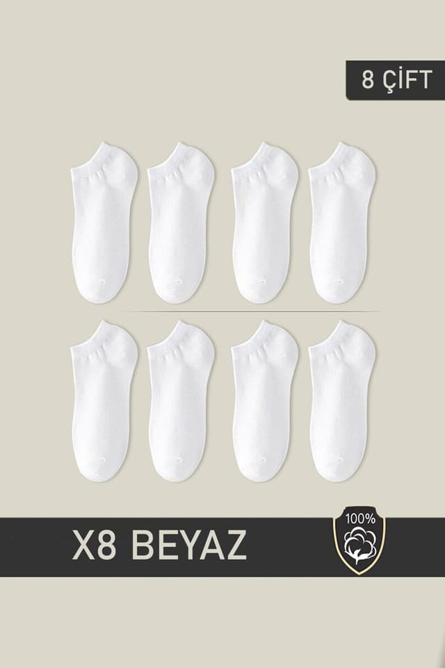 جوراب پاتیکی زنانه BGK بسته ۸ جفتی سفید جوراب پاتیکی زنانه BGK بسته ۸ جفتی سفید