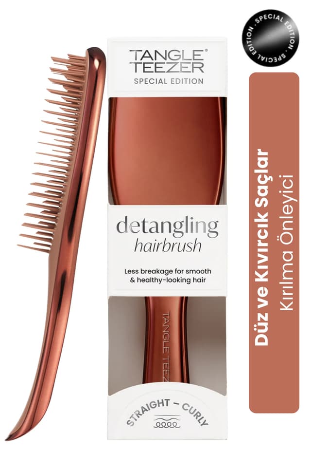 برس و شانه مو Tangle Teezer Ultimate Detangler برای موهای صاف و فر، خیس و خشک، رنگ برنز شکلاتی کرومی برس و شانه مو Tangle Teezer Ultimate Detangler برای موهای صاف و فر، خیس و خشک، رنگ برنز شکلاتی کرومی