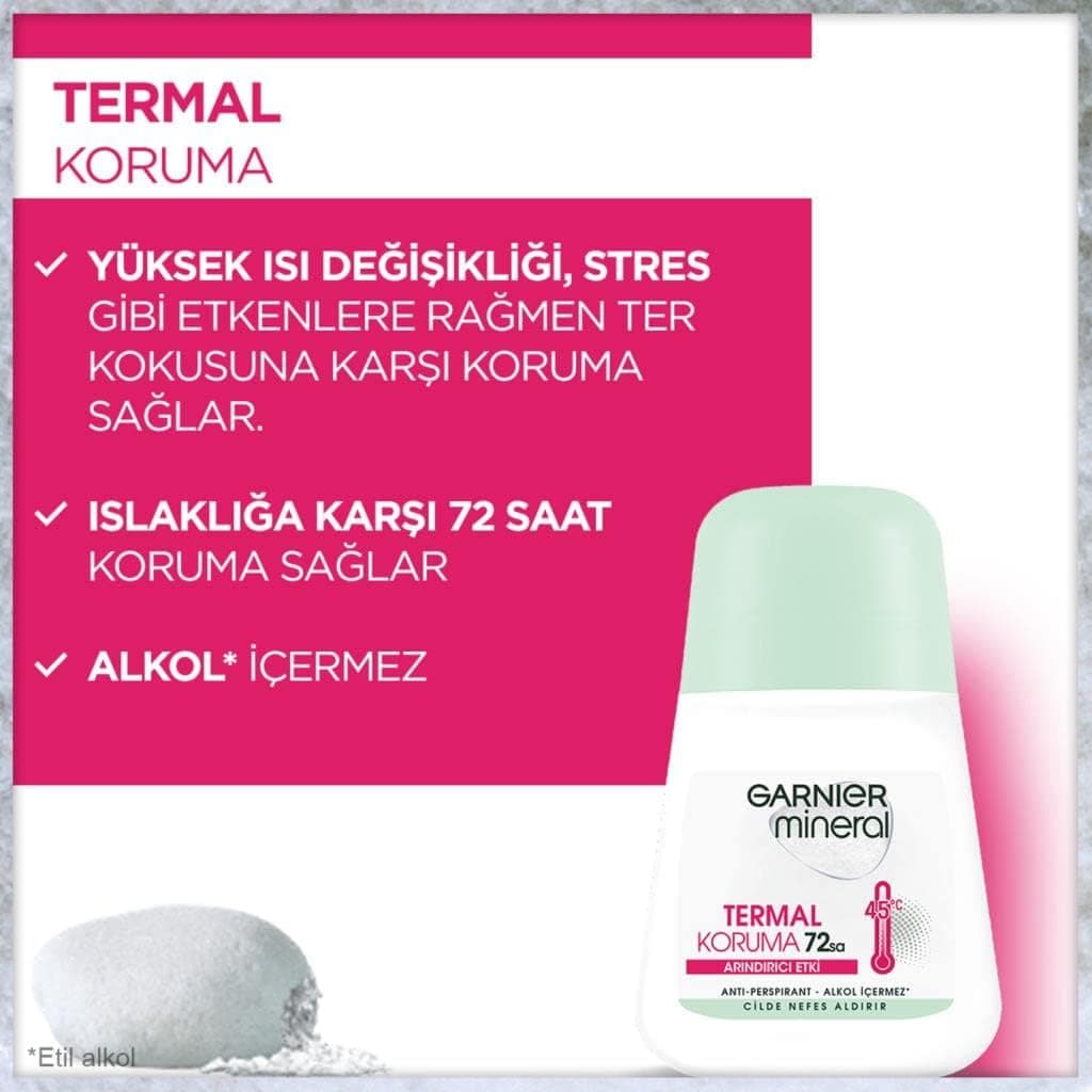دئودورانت رولآن زنانه Garnier با محافظت حرارتی معدنی دئودورانت رولآن زنانه Garnier با محافظت حرارتی معدنی