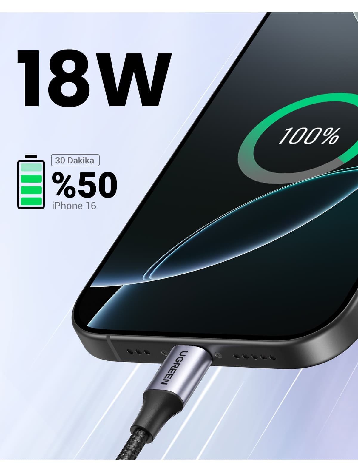 کابل شارژ سریع Ugreen USB-C به USB-A 3A بافته 3 متری مشکی مدل 60408 کابل شارژ سریع Ugreen USB-C به USB-A 3A بافته 3 متری مشکی مدل 60408