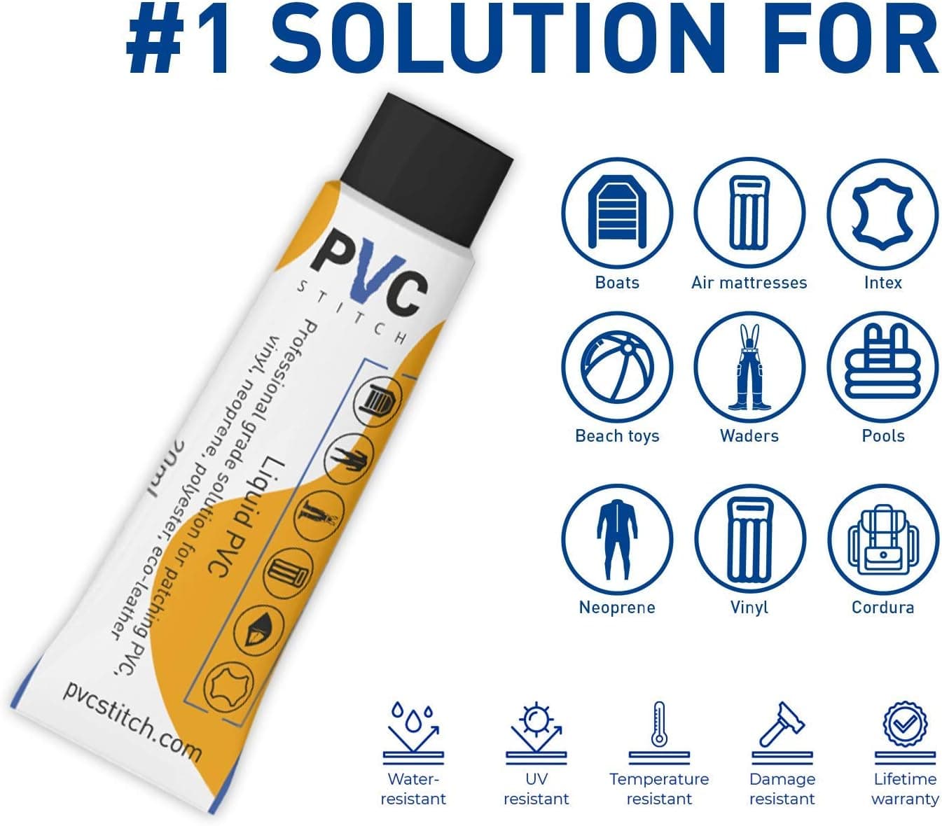 کیت تعمیر تجهیزات وینیل بادی و زیرآبی PVC Stitch، وصله مایع مشکی ضدآب بههمراه بند کیت تعمیر تجهیزات وینیل بادی و زیرآبی PVC Stitch، وصله مایع مشکی ضدآب بههمراه بند