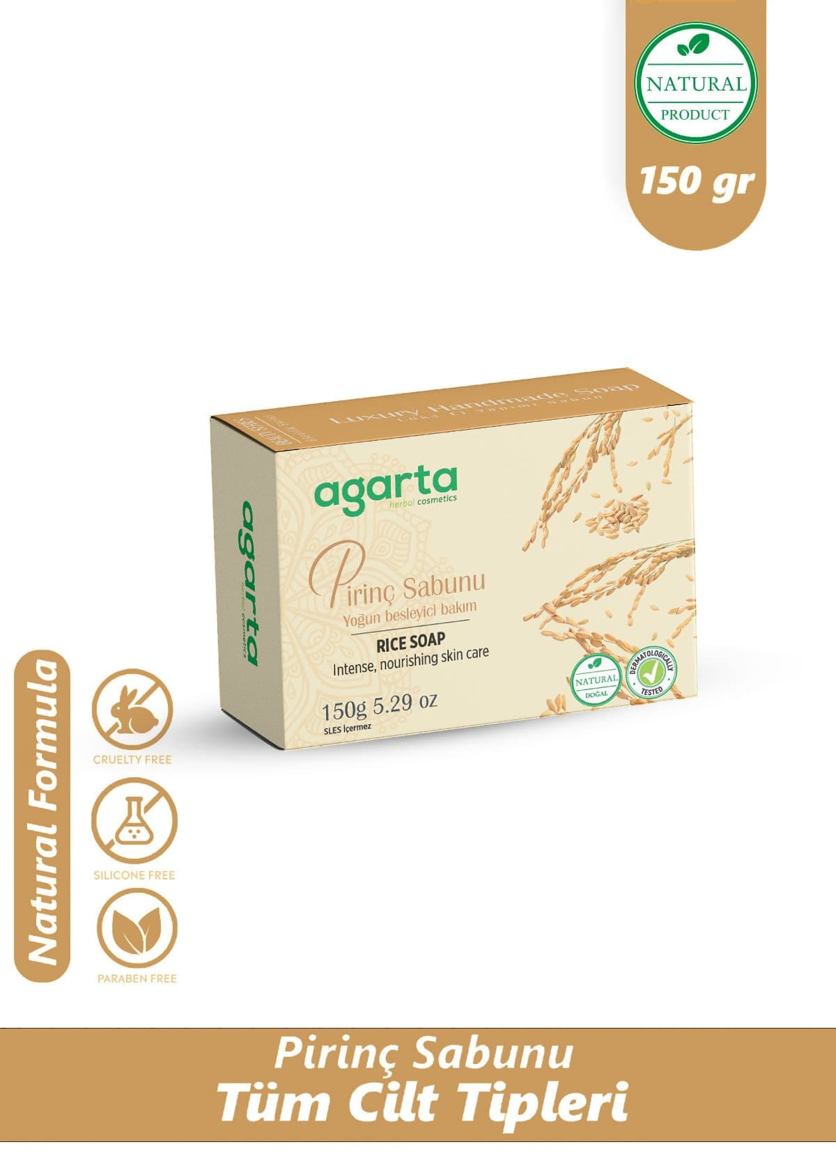 صابون طبیعی دستساز Agarta با برنج، روشنکننده پوست 150 gr صابون طبیعی دستساز Agarta با برنج، روشنکننده پوست 150 gr