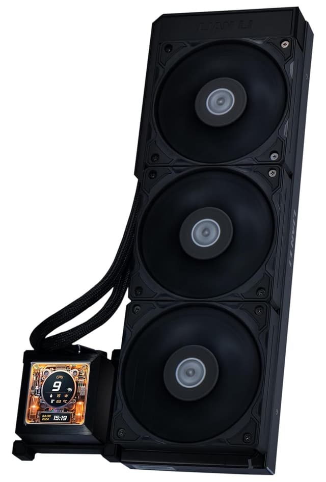 خنککننده مایع AIO Lian Li با نمایشگر LCD 2.8 اینچی، 3 x 28 MM فن پیشنصبشده، مشکی مدل Hydroshift 360 خنککننده مایع AIO Lian Li با نمایشگر LCD 2.8 اینچی، 3 x 28 MM فن پیشنصبشده، مشکی مدل Hydroshift 360