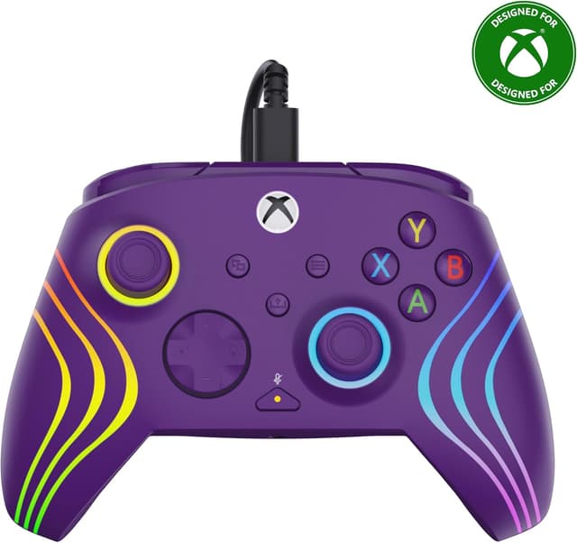دسته بازی سیمی RGB Turtle Beach Afterglow Wave بنفش مدل سازگار با Xbox Series X یا S، Xbox One و Windows دسته بازی سیمی RGB Turtle Beach Afterglow Wave بنفش مدل سازگار با Xbox Series X یا S، Xbox One و Windows
