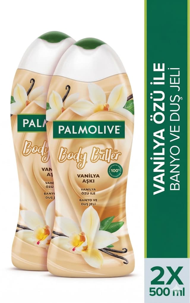 ژل دوش زنانه Palmolive Body Butter وانیل عشق 500ml×2 عدد ژل دوش زنانه Palmolive Body Butter وانیل عشق 500ml×2 عدد