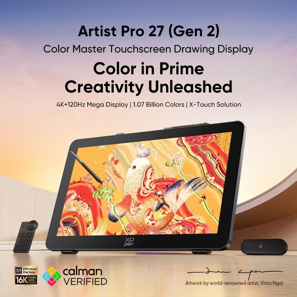 نمایشگر طراحی لمسی XPPen با 4K+120Hz مدل Artist Pro 27 (Gen 2) نمایشگر طراحی لمسی XPPen با 4K+120Hz مدل Artist Pro 27 (Gen 2)