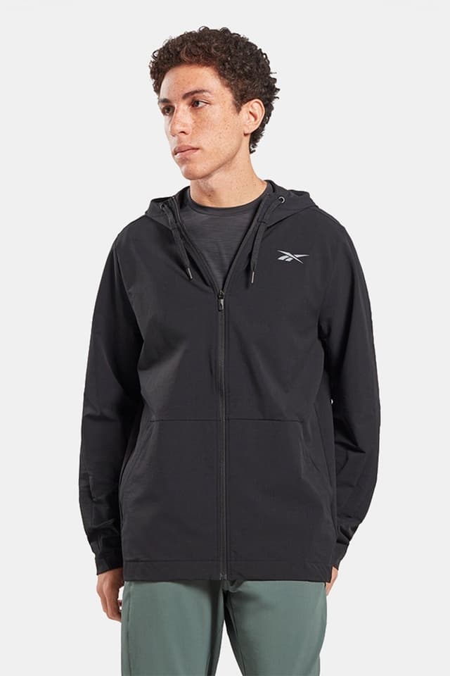 گرمکن مردانه Reebok مشکی زیپدار Woven گرمکن مردانه Reebok مشکی زیپدار Woven