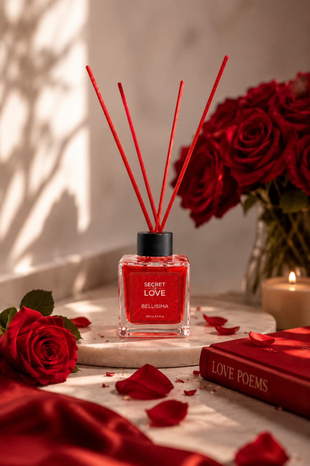 خوشبوکننده اتاق SECRET OF LOVE چوب بامبو شیشهای مدل Bellisima 100 ml خوشبوکننده اتاق SECRET OF LOVE چوب بامبو شیشهای مدل Bellisima 100 ml