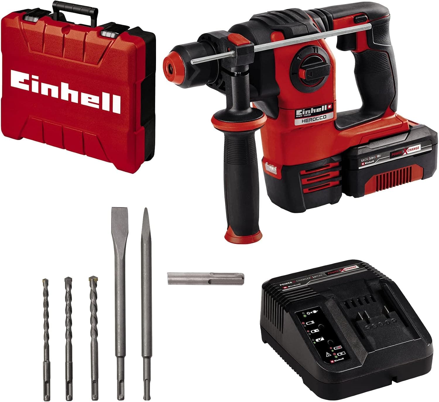 دریل شارژی پنوماتیک Einhell مدل HEROCCO Kit +5 (1x3,0 Ah) 4513975 دریل شارژی پنوماتیک Einhell مدل HEROCCO Kit +5 (1x3,0 Ah) 4513975