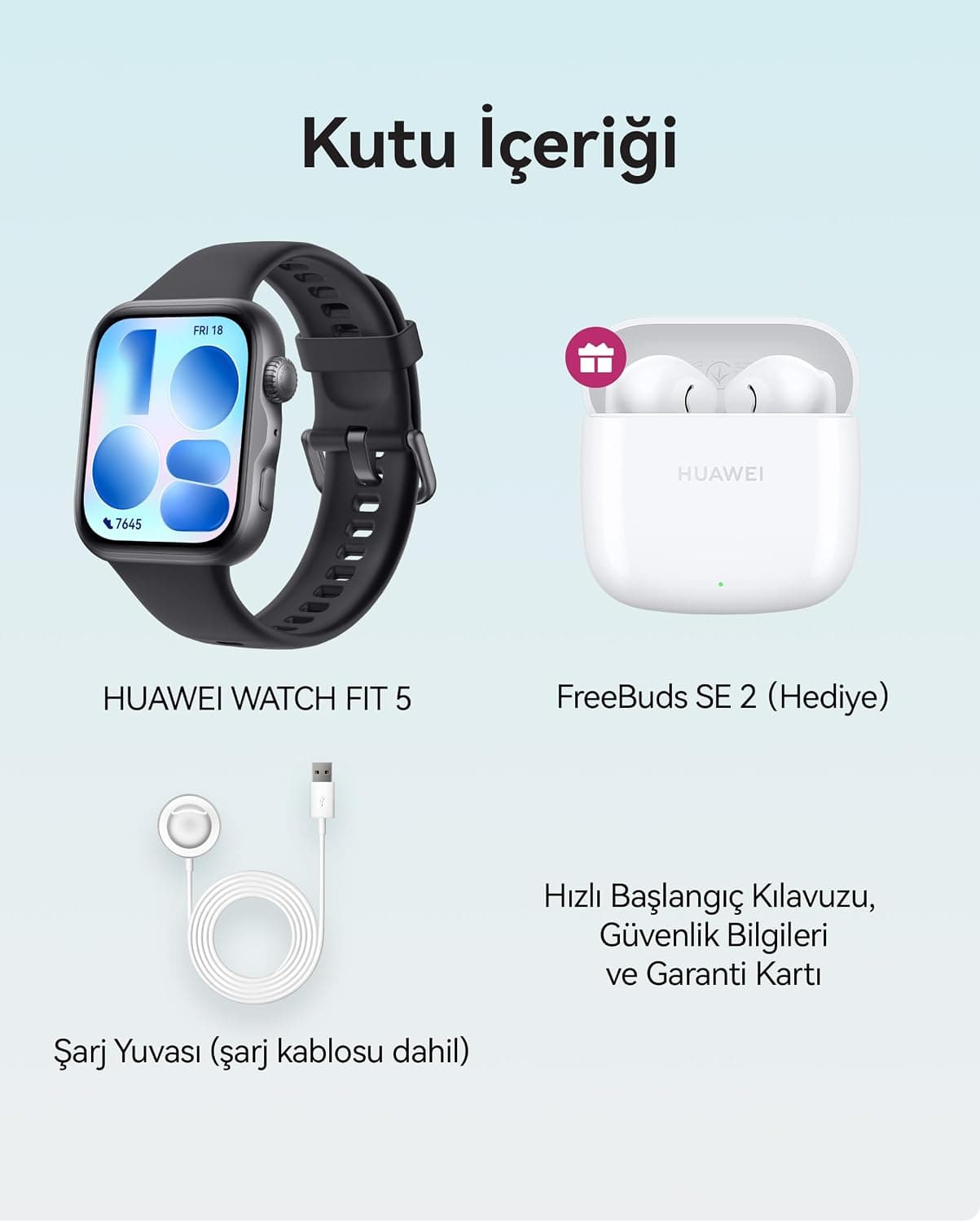 ساعت هوشمند HUAWEI WATCH FIT 5 + FreeBuds SE 2 مشکی ساعت هوشمند HUAWEI WATCH FIT 5 + FreeBuds SE 2 مشکی