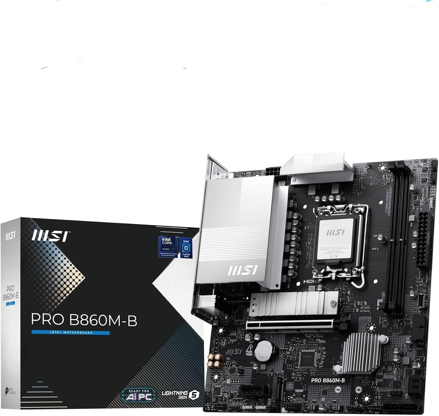 مادربرد MSI MB PRO مدل B860M-B سوکت 1851 DDR5 9066MHZ(OC) 2xM.2 HDMI 5G LAN mATX مادربرد MSI MB PRO مدل B860M-B سوکت 1851 DDR5 9066MHZ(OC) 2xM.2 HDMI 5G LAN mATX