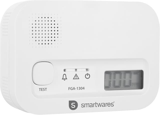 آشکارساز مونوکسید کربن Smartwares با سنسور ۱۰ ساله، نمایشگر دیجیتال و دکمه تست مدل FGA-13041 آشکارساز مونوکسید کربن Smartwares با سنسور ۱۰ ساله، نمایشگر دیجیتال و دکمه تست مدل FGA-13041